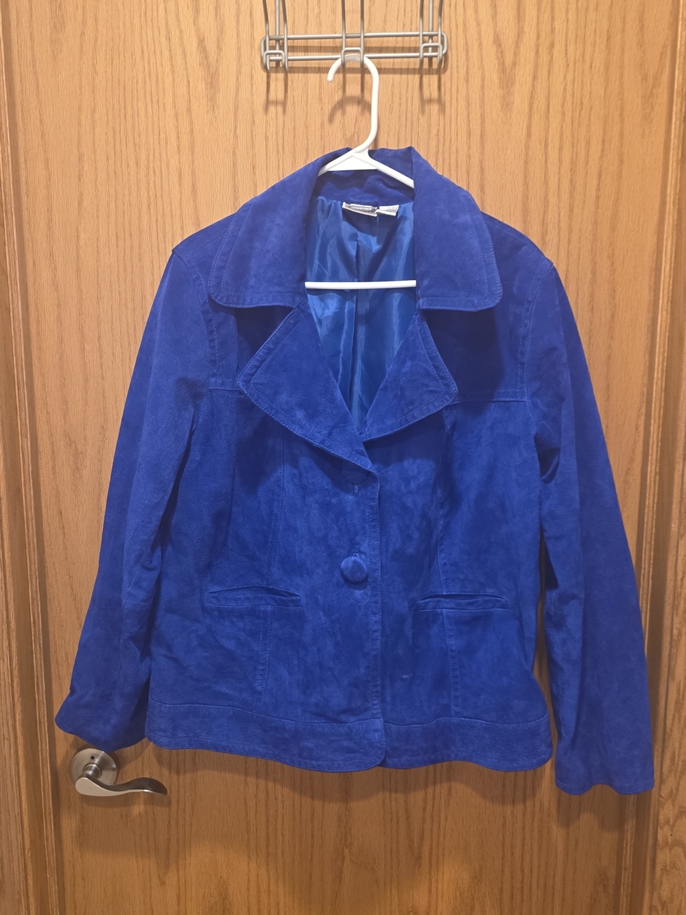 Chico's Bright Royal Blue Suede Jacket